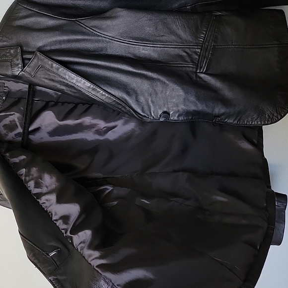 Alfani Bikercore Matrix Whimsigoth Black Buttery Leather Jacket XL - Picture 10 of 12